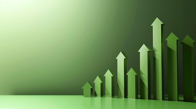 Gráfico de Crescimento Empresarial Finanças Seta de fundo verde