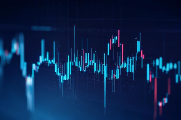 Gráfico de crescimento financeiro do mercado de ações e da bolsa de valores