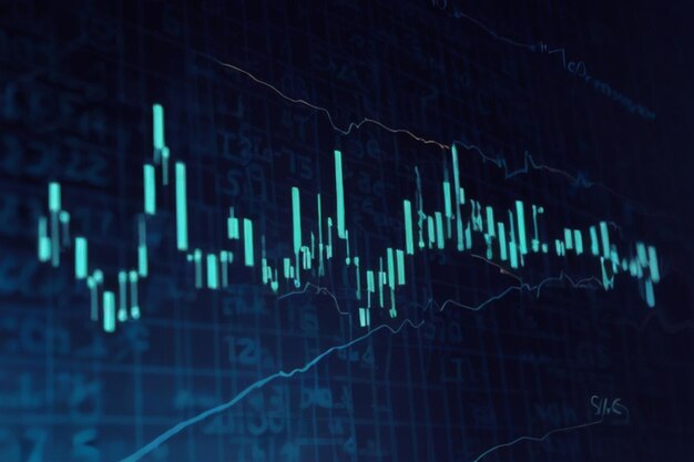 Gráfico de crescimento financeiro do mercado de ações e da bolsa de valores