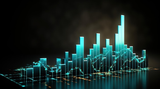 Gráfico de crescimento financeiro mostrando tendência ascendente nos lucros