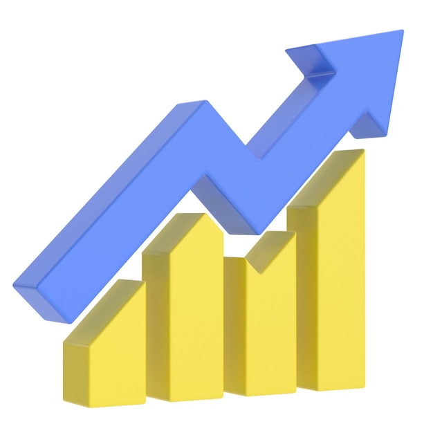 Foto gráfico de crescimento ilustração 3d do gráfico de crescimento