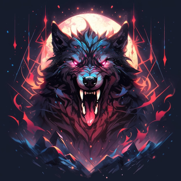 gráfico de design de lobo para camiseta