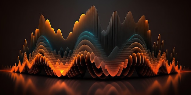 Gráfico de espectro de volume de áudio AI Generative Music gerado por AI