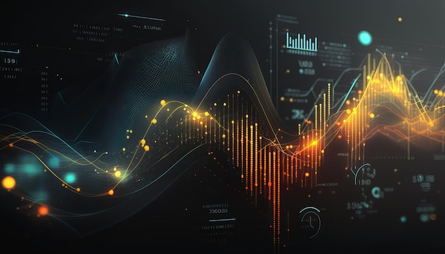 Gráfico de fundo abstrato mercado de ações Generative AI