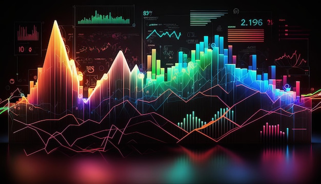 Gráfico de fundo abstrato mercado de ações Generative AI