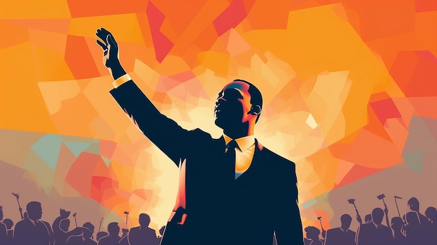 Gráfico de ilustração do Dia de Martin Luther King A imagem é adequada para bannerscardetc Generative AI