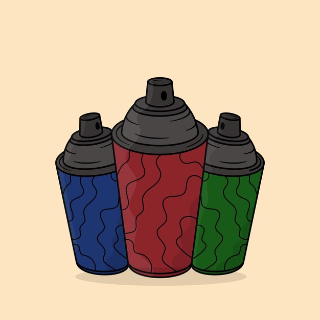 Foto gráfico de ilustração vetorial spray 3cores