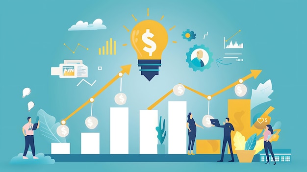gráfico de investimento finanças negócios moeda datum economia diagrama de crescimento de estoque marke