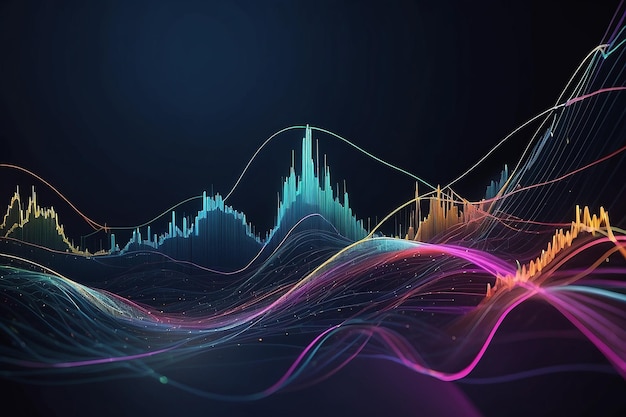 Gráfico de movimento de ativos financeiros linhas abstratas desenho de fundo