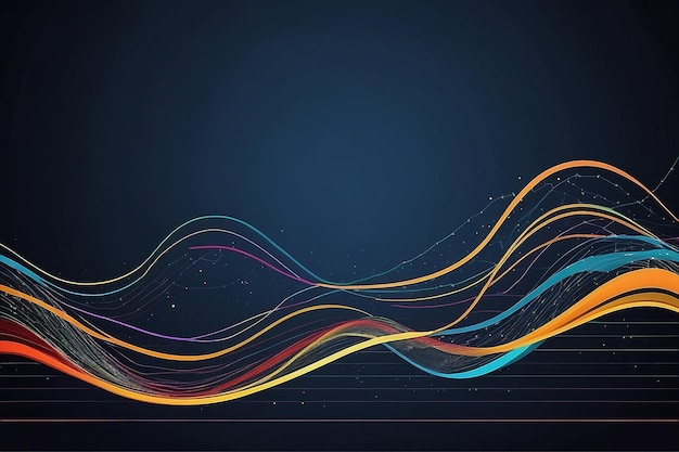 Gráfico de movimento de ativos financeiros linhas abstratas desenho de fundo