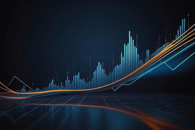 Gráfico de movimento de ativos financeiros linhas abstratas desenho de fundo