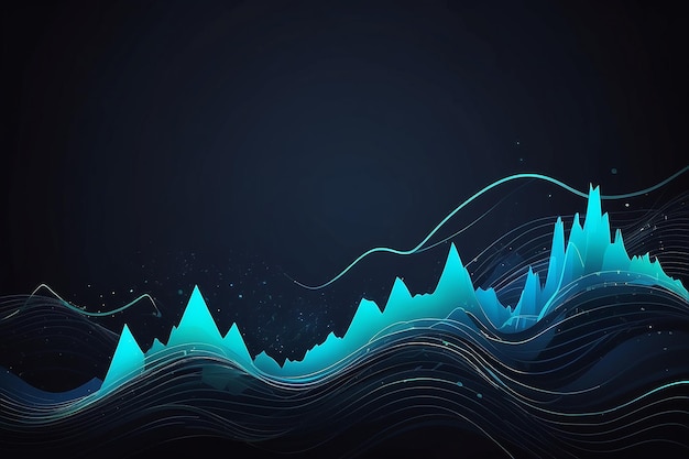 Gráfico de movimento de ativos financeiros linhas abstratas desenho de fundo