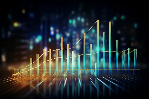 Gráfico de negócios de crescimento Bela imagem de ilustração IA generativa