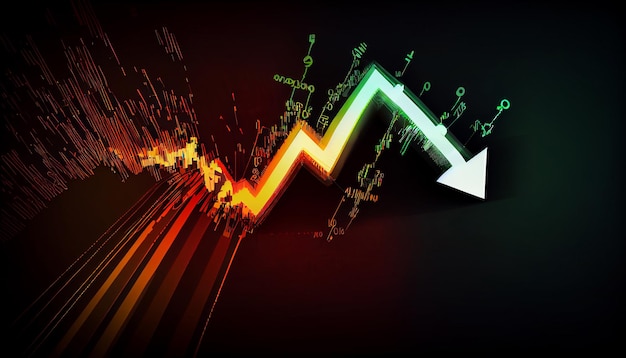 gráfico de negócios de indicador de seta ascendente