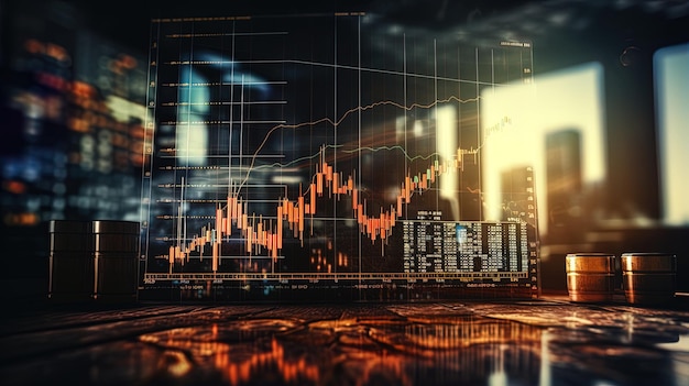 Gráfico de negócios ou gráfico de mercado de ações ou gráfico de negociação forex em conceito gráfico adequado para finanças