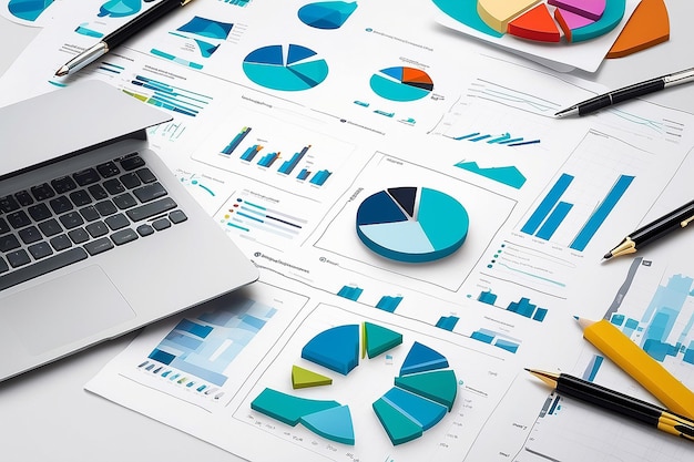 Gráfico de negócios papel ilustração de negócios apresentação cadeira de torta diagrama de relatório informação