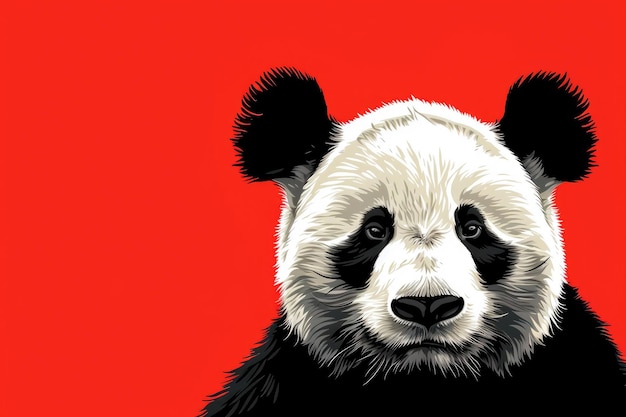Foto gráfico de panda bonito com espaço para texto