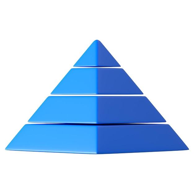 Gráfico de pirâmide adesivo png ilustração de negócios 3D fundo transparente