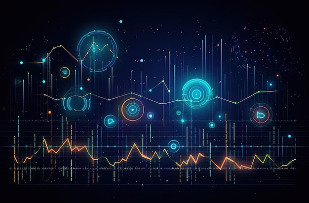 Gráfico de preço de mercado de ações de criptos de ações e ativos financeiros Forex Generative AI