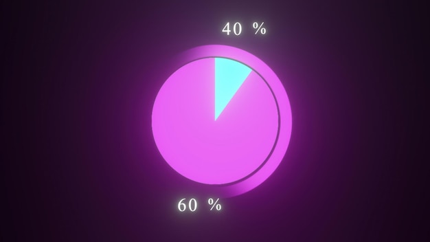 Gráfico de torta de brilho gerado por computador