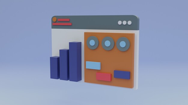 Gráfico de diagrama web de ilustración 3d