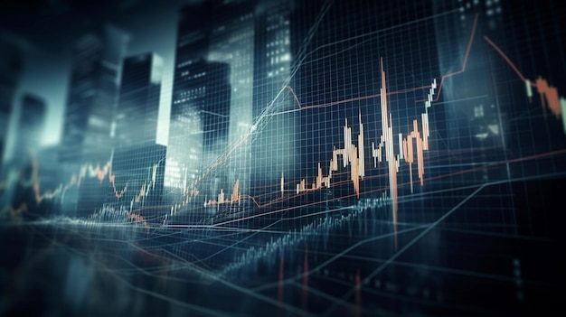 Gráfico digital bancario y bursátil y comercial