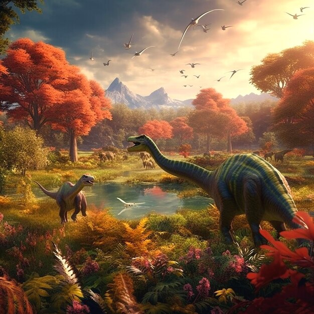 Foto gráfico de un dinosaurio