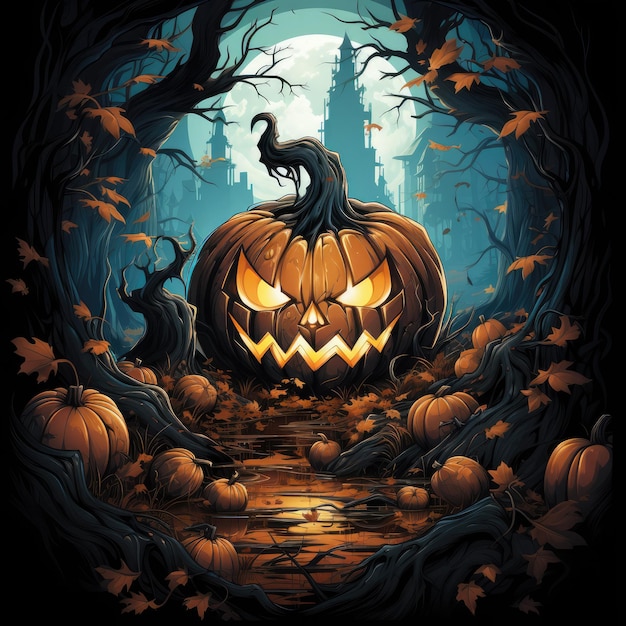 gráfico de diseño de calabaza para camiseta