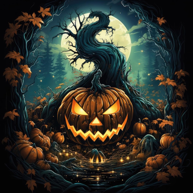 gráfico de diseño de calabaza para camiseta