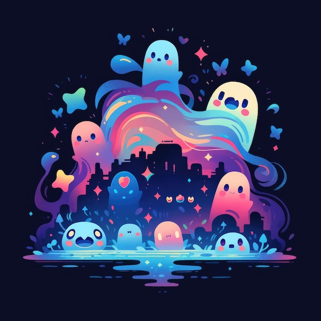 gráfico de diseño fantasma para camiseta