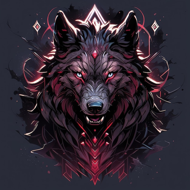 gráfico de diseño de lobo para camiseta