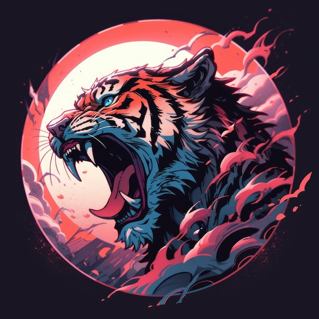 gráfico de diseño de tigre para camiseta