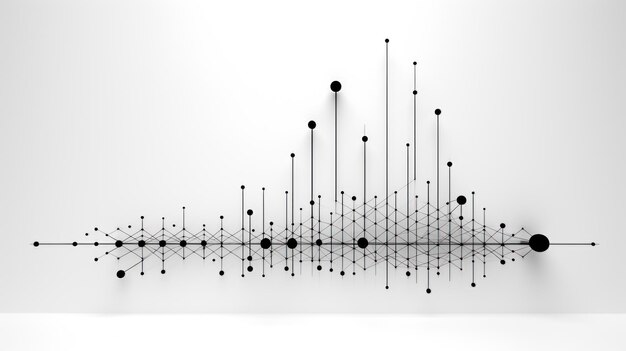 gráfico de disminución geométrica imagen negra fondo blanco puro