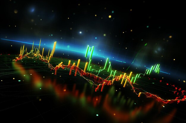 Foto gráfico do índice das finanças do mercado de ações análise de dados