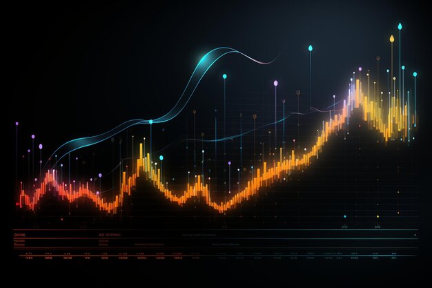 Foto gráfico do índice das finanças do mercado de ações análise de dados