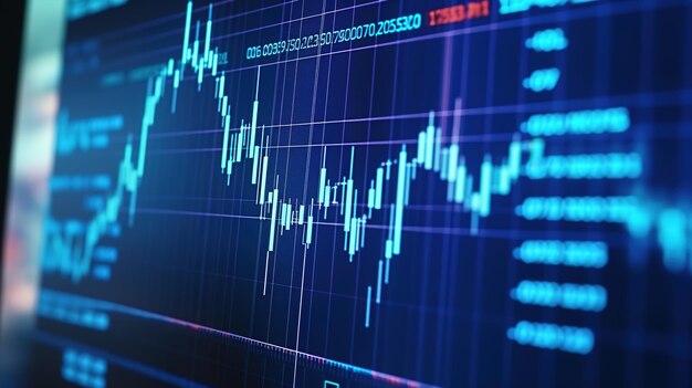 gráfico do mercado de ações financeiro e gráfico de velas adequado para o conceito de investimento financeiro