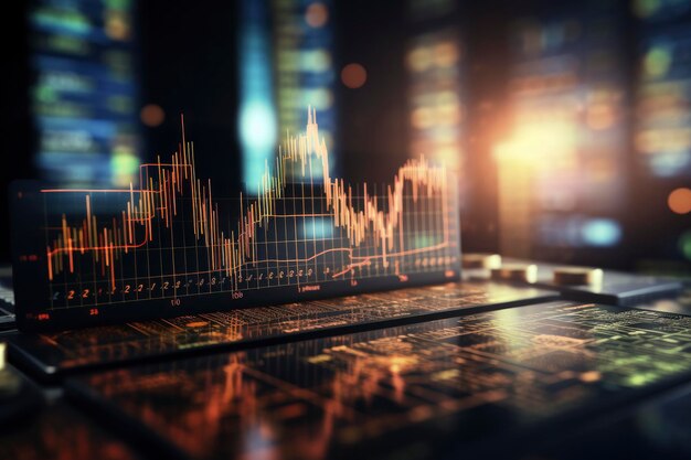 Gráfico do mercado de ações ou negociação forex