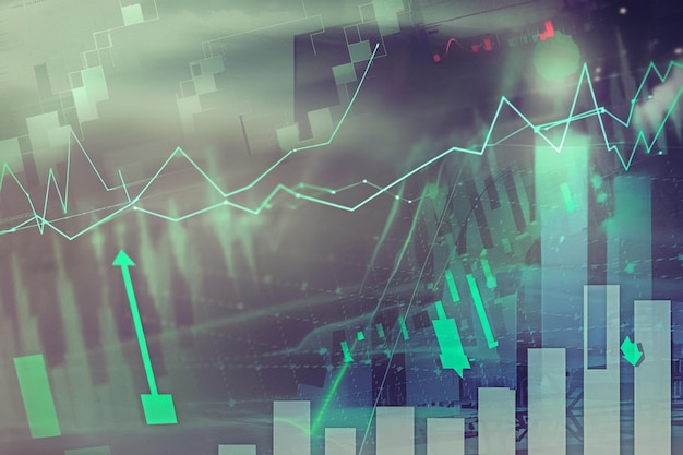 Gráfico de la economía monedas apiladas y flecha ascendente