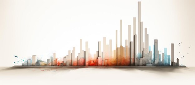 Gráfico de escaleras de crecimiento que muestra una imagen generada por IA de fondo aislado