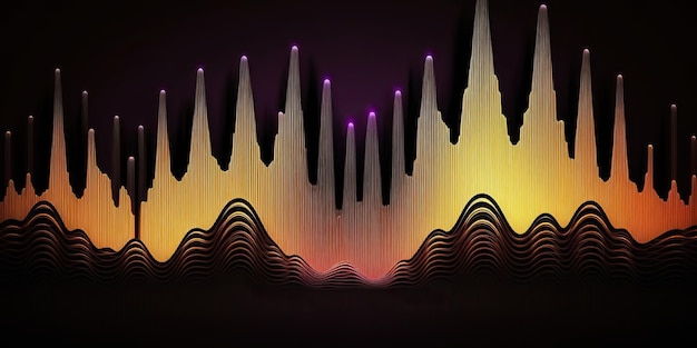 Foto gráfico de espectro de volumen de audio de música generativa de ia generado por ia