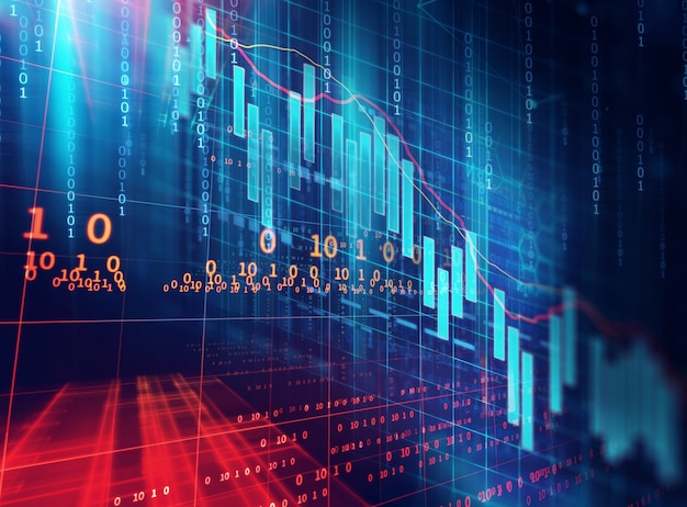 gráfico financeiro técnico em abstrato de tecnologia