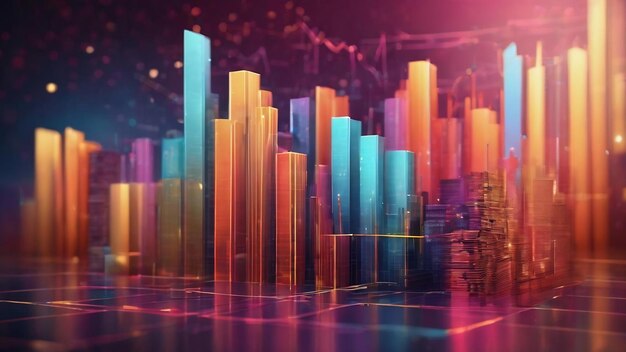 Gráfico financiero sobre el fondo abstracto de la tecnología