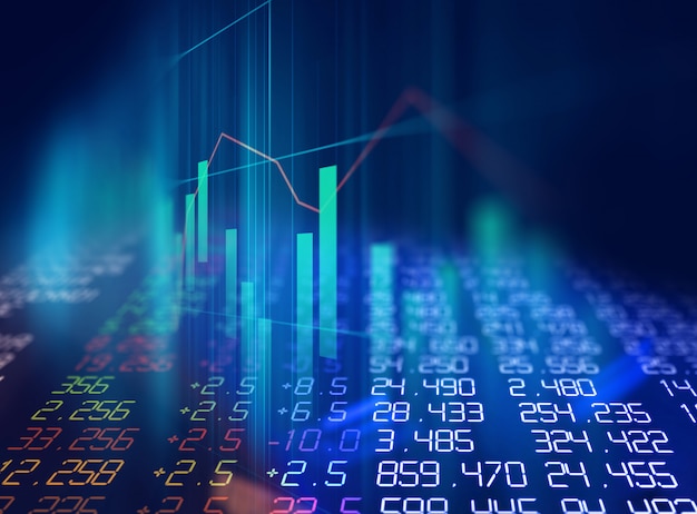 Gráfico financiero técnico sobre el fondo abstracto de la tecnología