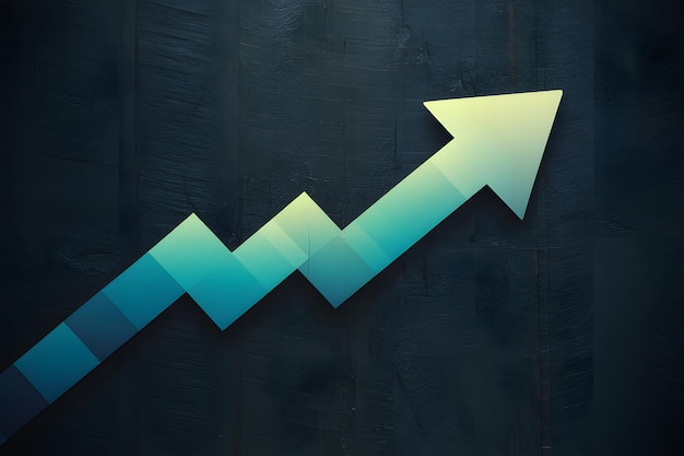 El gráfico de flechas de gradiente de StockImage representa el éxito financiero y las oportunidades de inversión en el mercado.