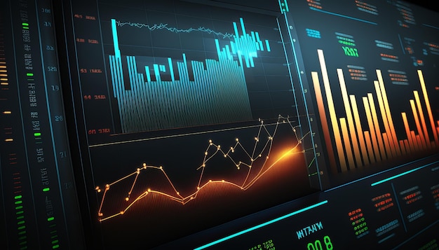 Gráfico de fondo abstracto mercado de valores IA generativa