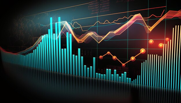 Gráfico de fondo abstracto mercado de valores IA generativa