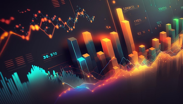 Gráfico de fondo abstracto mercado de valores IA generativa