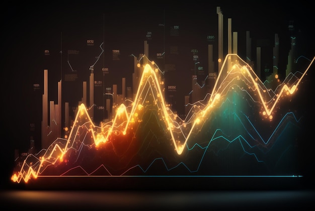 Gráfico de fondo abstracto mercado de valores IA generativa