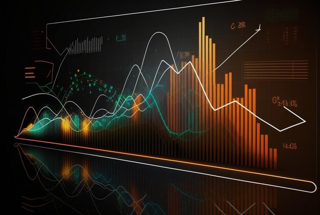 Gráfico de fondo abstracto mercado de valores IA generativa