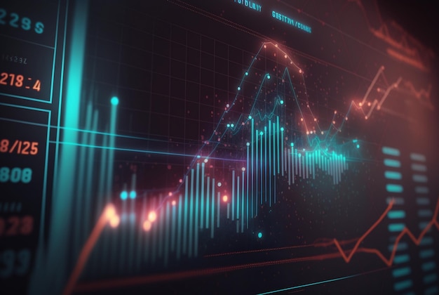 Gráfico de fondo abstracto mercado de valores IA generativa